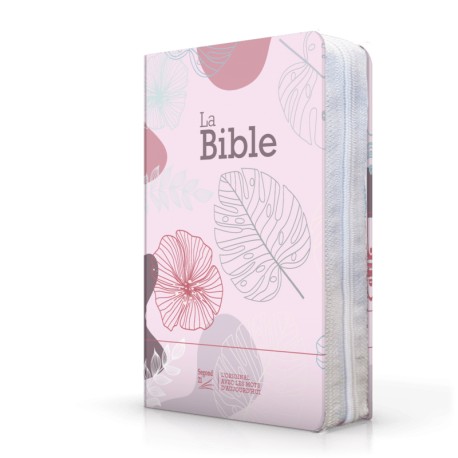 BibleSegond 21 compacte (Premium) toilée, zip, rose